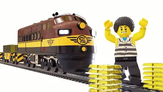 Lego Gold Train Fail - Police thief cartoon for children - Choo choo train kids videos