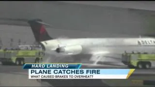 Delta Plane Catches Fire on Landing
