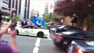 Vancouver Canucks Fan Celebration in the streets of downtown