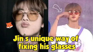 Army Highlights How Jin Fixes His Glasses