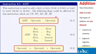 Ch8 - P1 Arithmetic and Logic Instructions of 8086 Microprocessor | ADD and ADC