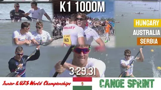 K1 Men 1000m U23 Final A | HUNGARY CHAMPION | Junior & U23 World Championships Szeged Hungary 2022