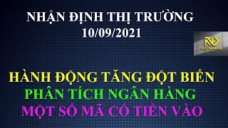 NHẬN ĐỊNH THỊ TRƯỜNG 10/09/2021 - HÀNH ĐỘNG TĂNG ĐỘT BIẾN ? PHÂN TÍCH NGÂN HÀNG VÀ 1 SỐ MÃ TIỀN VÀO