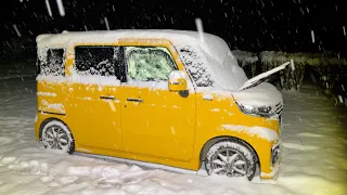 [18th night] Camping in the snow with a light car