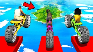 SHINCHAN AND FRANKLIN TRIED JUMP THE WHOLE GTA 5 MAP PARKOUR RACE CHALLENGE BY BIKES GTA 5