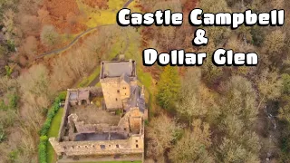 Castle Campbell and Dollar Glen by drone, January 2024