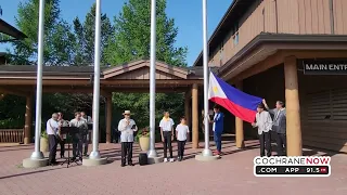Raising Philippines Flag at Cochrane RancheHouse