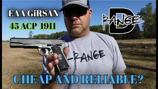 EAA GiRSAN 1911 45 caliber pistol shooting review.