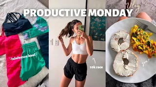 PRODUCTIVE MONDAY VLOG: lululemon haul, 10k race, life updates!