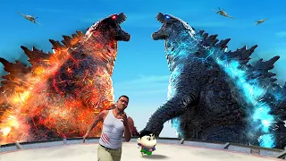 FRANKLIN and SHINCHAN Hunted By ELEMENTAL GODZILLA In GTA 5