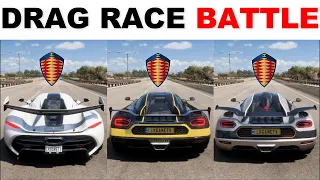 FH5 Dragrace - Jesko Vs Agera Rs Vs Koenigsegg ONE:1