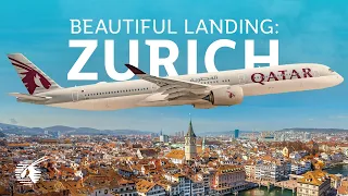 Beautiful Landing in Zurich, Switzerland (4K)