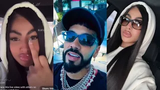 yailin celebrando el éxito del EP resiliencia , anuel AA le hace broma a ozuna