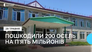 На Житомирщині внаслідок російського обстрілу пошкоджено 200 житлових будинків