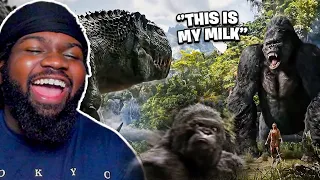Kong is a Milk Menace! When KING KONG bodied 3 V-REXES for a SNOW BUNNY's love @blankboy_ REACTION