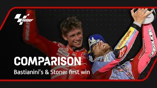 Enea Bastianini and Casey Stoner's maiden MotoGP™ wins - Comparison | 2022 #QatarGP