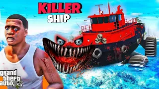 GTA 5 : Scary Clashed Ship Killed almost Franklin & Traver in (GTA V MOD)