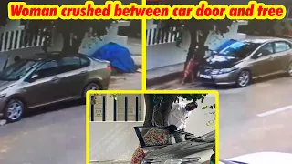 Bengaluru Woman Stuck between Car Door & Tree Dies; The Accident is Caught on CCTV