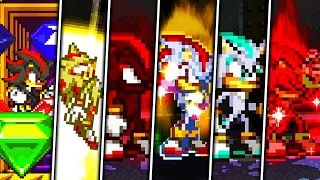 EVOLUTION OF SHADOW FORMS IN SONIC MUGEN (SUPER DARK HYPER ALL ULTIMATES AND MORE)