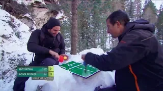 Roger Federer vs Bear Grylls in Ping-Pong!