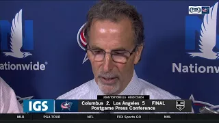 John Tortorella blames a loss of composure for the Blue Jackets setback in Los Angeles