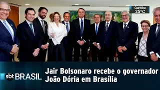 Jair Bolsonaro recebe o governador João Dória em Brasília | SBT BRASIL (10/01/19)
