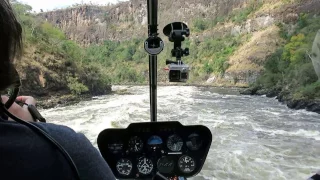 Victoria falls flight down gorge in helicopter, Apr 2017