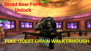 WoW Druid Bear Form Quest Chain Full Walkthrough Night Elf Level 10