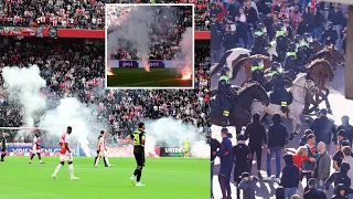 Ajax vs Feyenoord Match Abandoned After Flares Are Thrown to Pitch