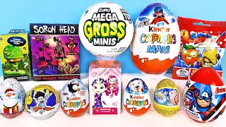 СЮРПРИЗ MIX! ZURU Mega Gross Minis, ЛЕДИ БАГ, Spongebob, Siren Head, Marvel Unboxing Kinder Surprise