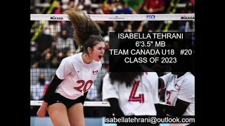 Isabella Tehrani Team Canada U18 Highlight