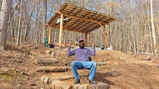 Log Outdoor Kitchen Build (Start to finish)