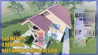 5X6 METERS 2 STOREY WITH 3 BEDROOM HALF AMAKAN HOUSE DESIGN