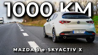 1000 KILOMÈTRES en Mazda 3 e-SKYACTIV X - L'essai Consommation !