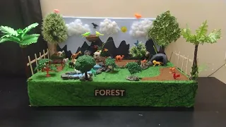 🐯🦁🐵FOREST 🦓🐅🐆 SCHOOL 🏫PROJECT  Nature school project | Best Forest Model (Jungle) For School project