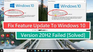 Fix Feature Update To Windows 10 Version 20H2 Failed