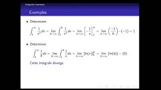 Intégration - intégrales impropres