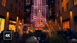 🇺🇸 NYC CHRISTMAS Walk 🎄Saks Fifth Avenue Light Show ✨ Radio City, Rockefeller Tree