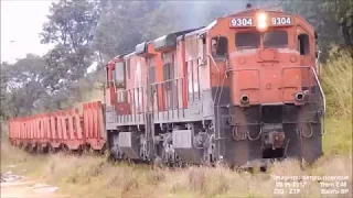 Trem trilheiro entrando em Triagem Paulista em Bauru-SP [Full HD]