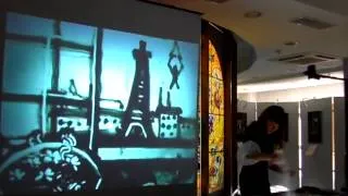 Песочное шоу на открытии выставки Марка Шагала. Санкт-Петербург