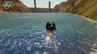 WolfQuest 3 AE Beta Funny Angry Wolf Cannot Attack Me In Water (Accurate Mode)