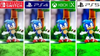 Sonic Superstars PS4 vs PS5 vs Xbox Series X vs Nintendo Switch Graphics Comparison