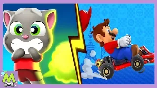 Газики Говорящего Тома vs Гонки с СуперМарио.Новые Игры с Марио и Томом.