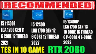 INTEL I5 11400F VS I5 12400 VS I5 13400F | RTX 2060 | 1080P | ULTRA HIGH