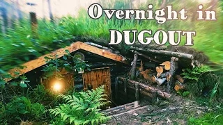 A cozy night in my dugout in the wild forest. Came to the forest and stayed overnight. Part 30