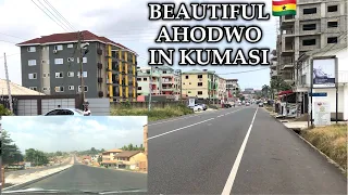 DUAL CARRIAGE ROAD CONSTRUCTION IN AHODWO,KUMASI COMPLETED || DRIVE WITH ME THROUGH BUSY STREETS