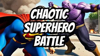 Unleashing Chaos: Superman vs Thanos Rampage in GTA SA