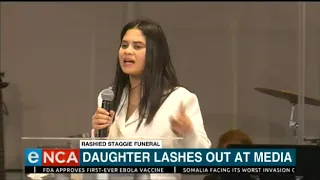 Rashied Staggie's daughter lashes out at media