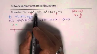 4x^4 - 8x^3 -3x^2 +5x +2 = 0 Steps to Solve Quartic Polynomial Equation