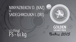 1/2 FS - 61 kg: I. SADEGHIKOUKA (IRI) df. D. NINYAZBEKOV (KAZ), 6-5